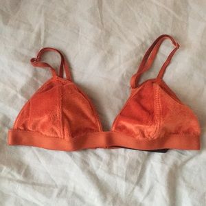 Out from under velvet bralette